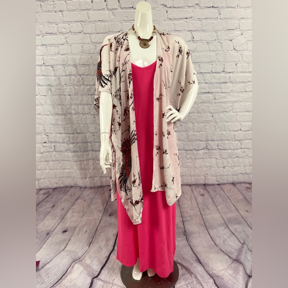 Brand New Fuchsia V Neck Maxi W/Pockets Various color slightly may vary - Picture 6 of 13